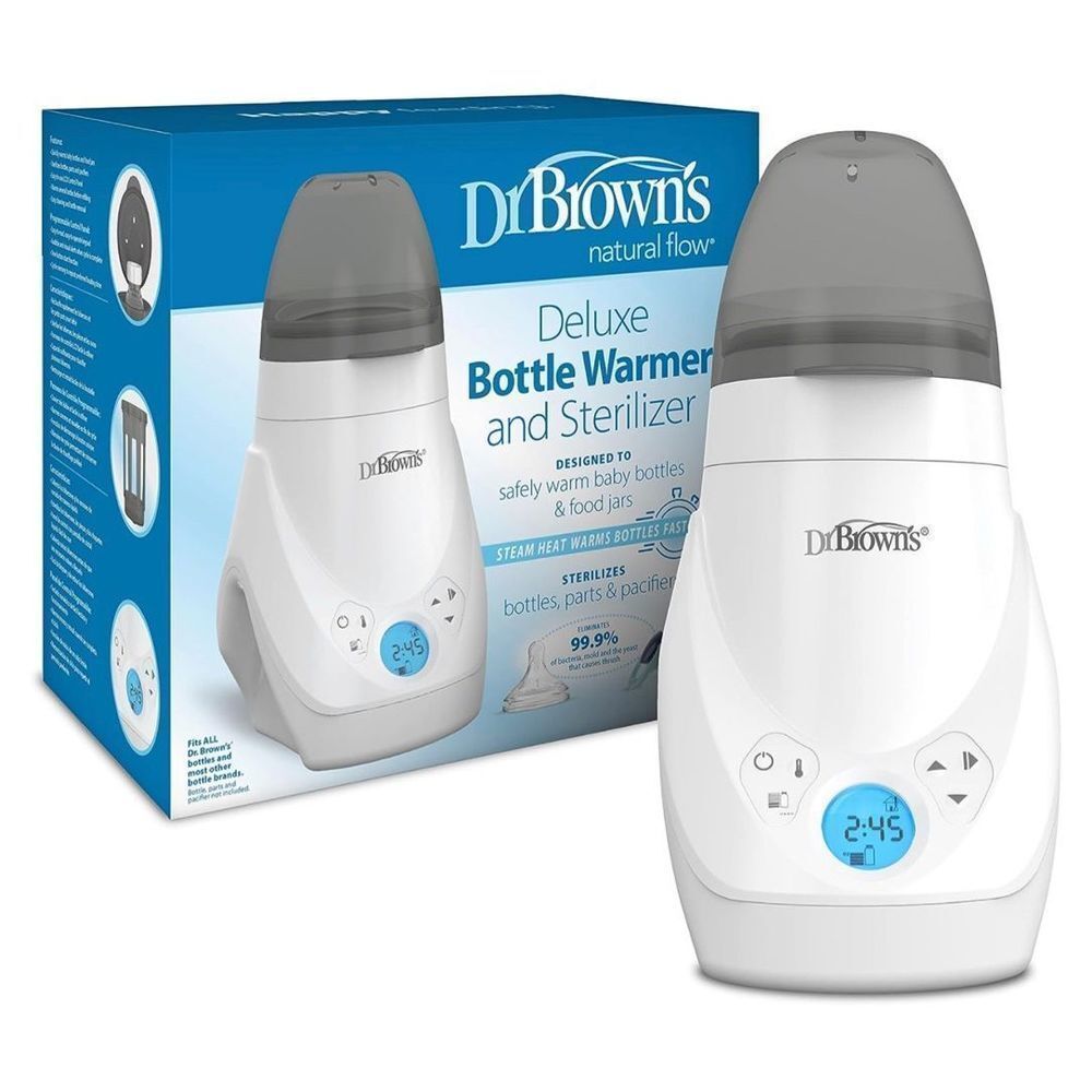 Dr. Brown’s Deluxe Baby Bottle Warmer and Sterilizer for Formula, Breast Milk, a